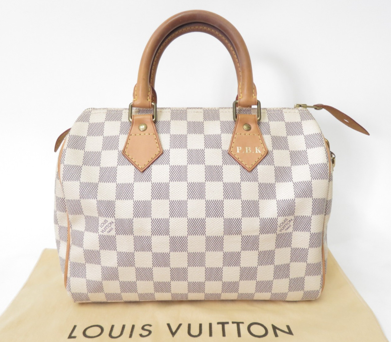 Authentic Louis Vuitton Damier Azur Speedy 25 Hand Bag F#53205