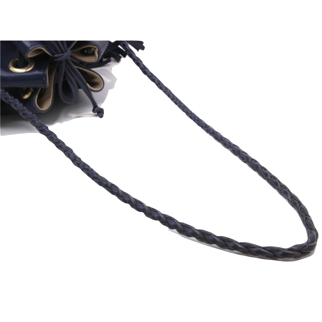 J&M Davidson Shoulder Bag Leather Navy Women’s #KNB1715