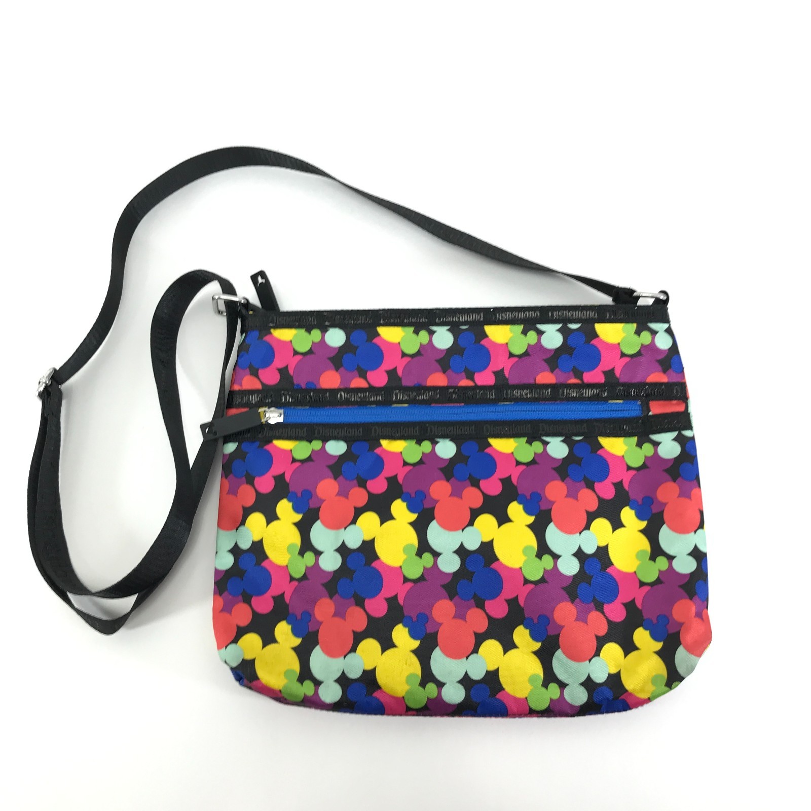 Disney Mickey Mouse Icons Crossbody Bag 12″ x 10″ Adjustable Disneyland Travel