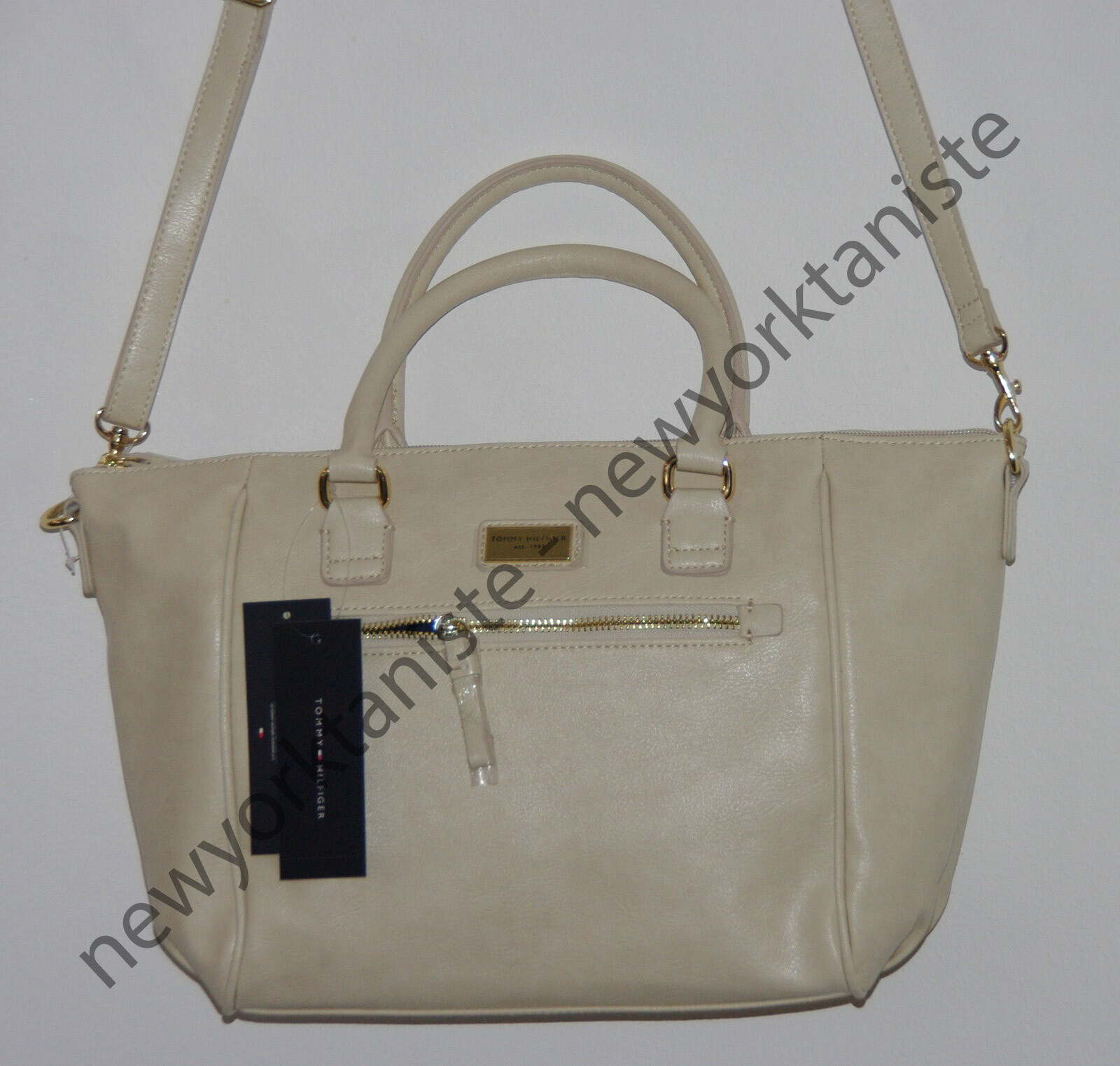 TOMMY HILFIGER Faux Leather Ivory milky white Shoulder Hand Bag