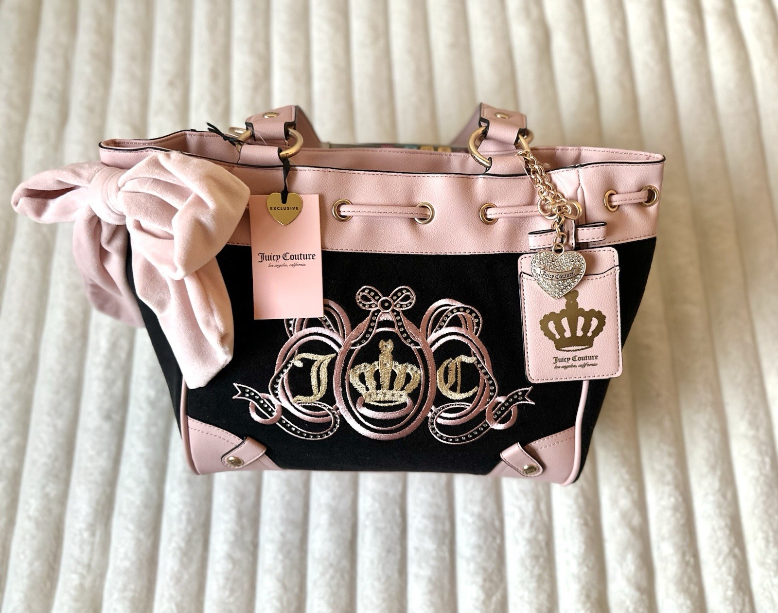 Juicy Couture Lovers Club Pink Diamond Liquorice Daydreamer Tote Bag NWT Viral