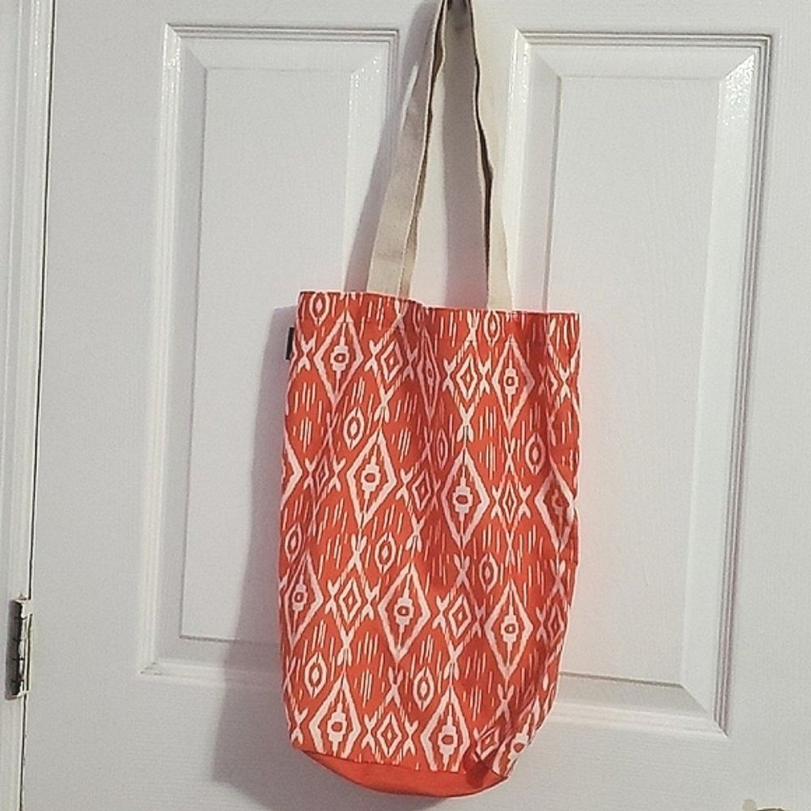 Old Navy Orange Boho Southwestern Cotton Blend Double Handle Open Tote Bag
