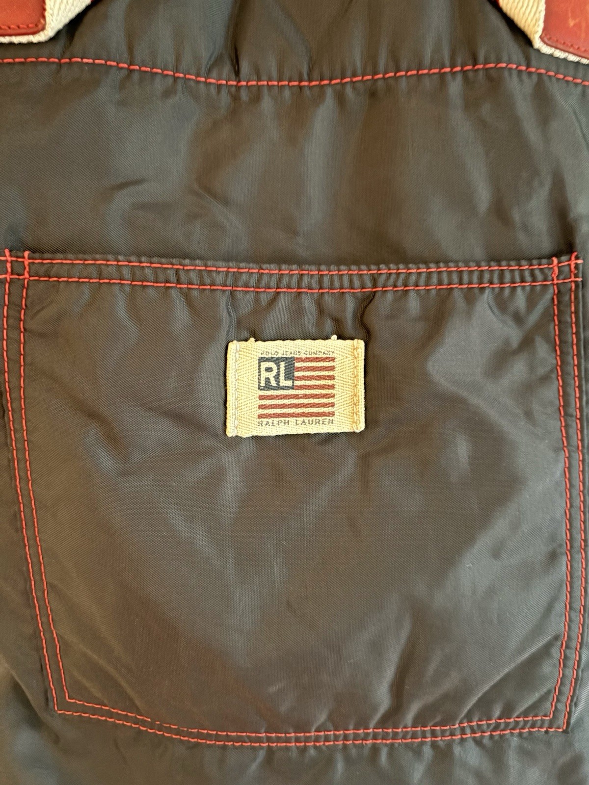 Vintage Polo Jeans Co Ralph Lauren Tote Bag Navy/ Red Stitch USA Flag Y2K 90s