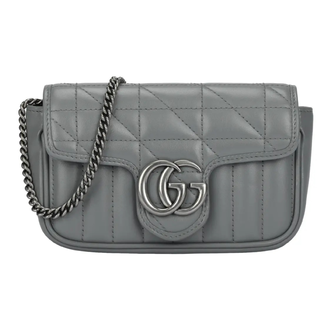 Gucci Marmont Silver Logo Shoulder Crossbody Bag Ultra Mini Women’s 6.4×1.7×4 in