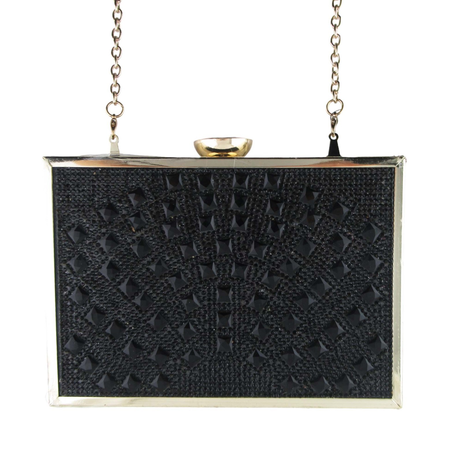 INC International Concepts Black Rhinestone Clutch/Crossbody