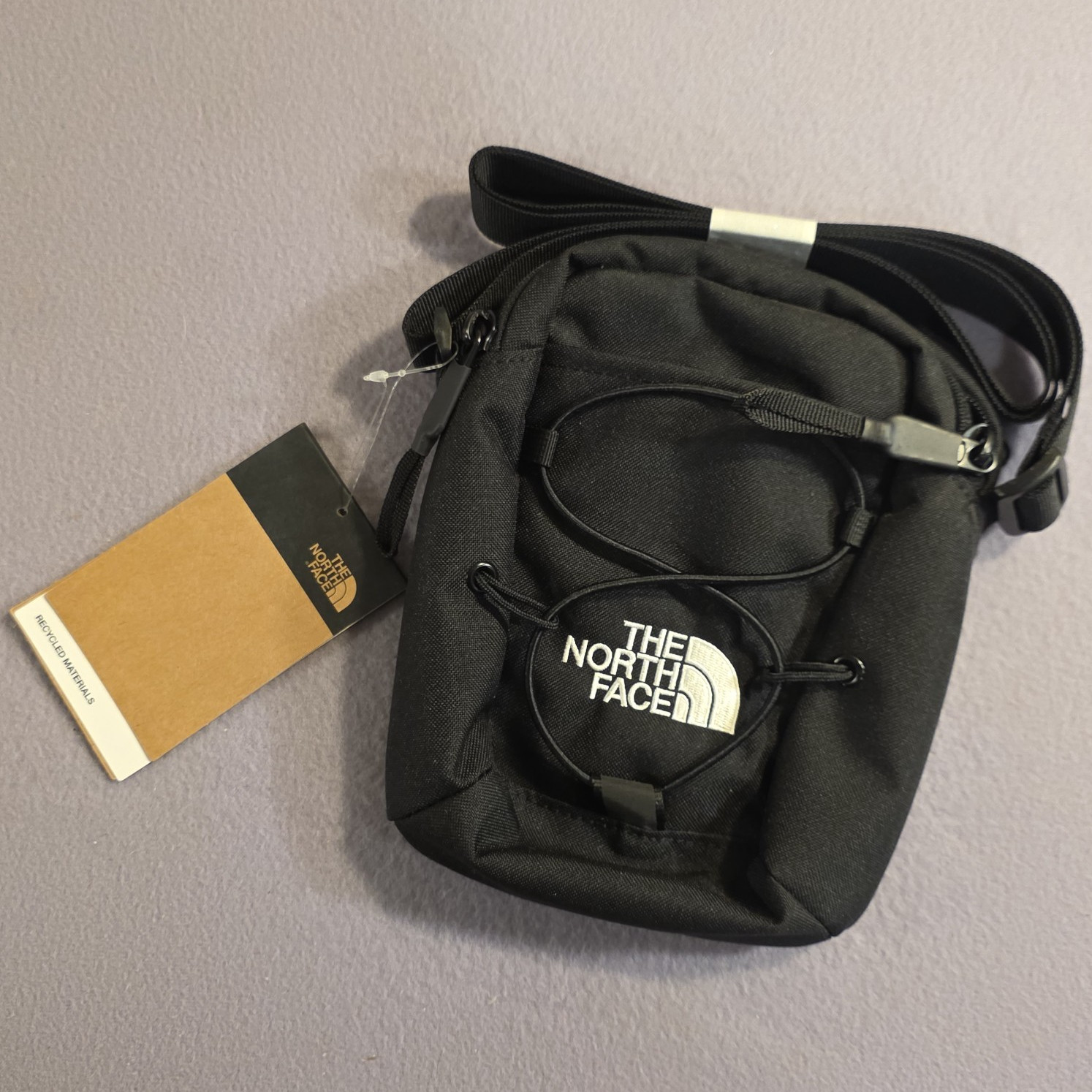 The North Face Black Small Crossbody Bag Adjustable Strap Zip Closure Logo