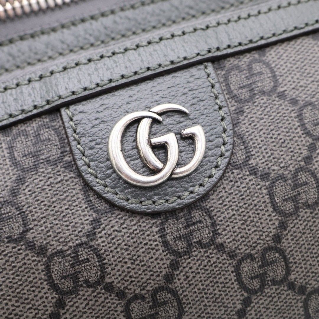 GUCCI Double G Ophidia Belt Waist Body Bag Shoulder Khaki Grey GG Canvas Used fd