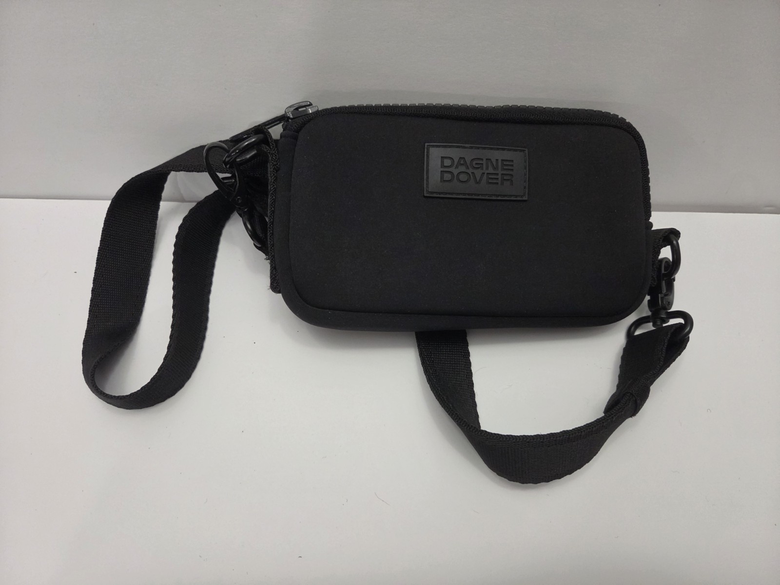 Dagne Dover Mara Black Neoprene Crossbody Phone Sling Bag With Strap Purse