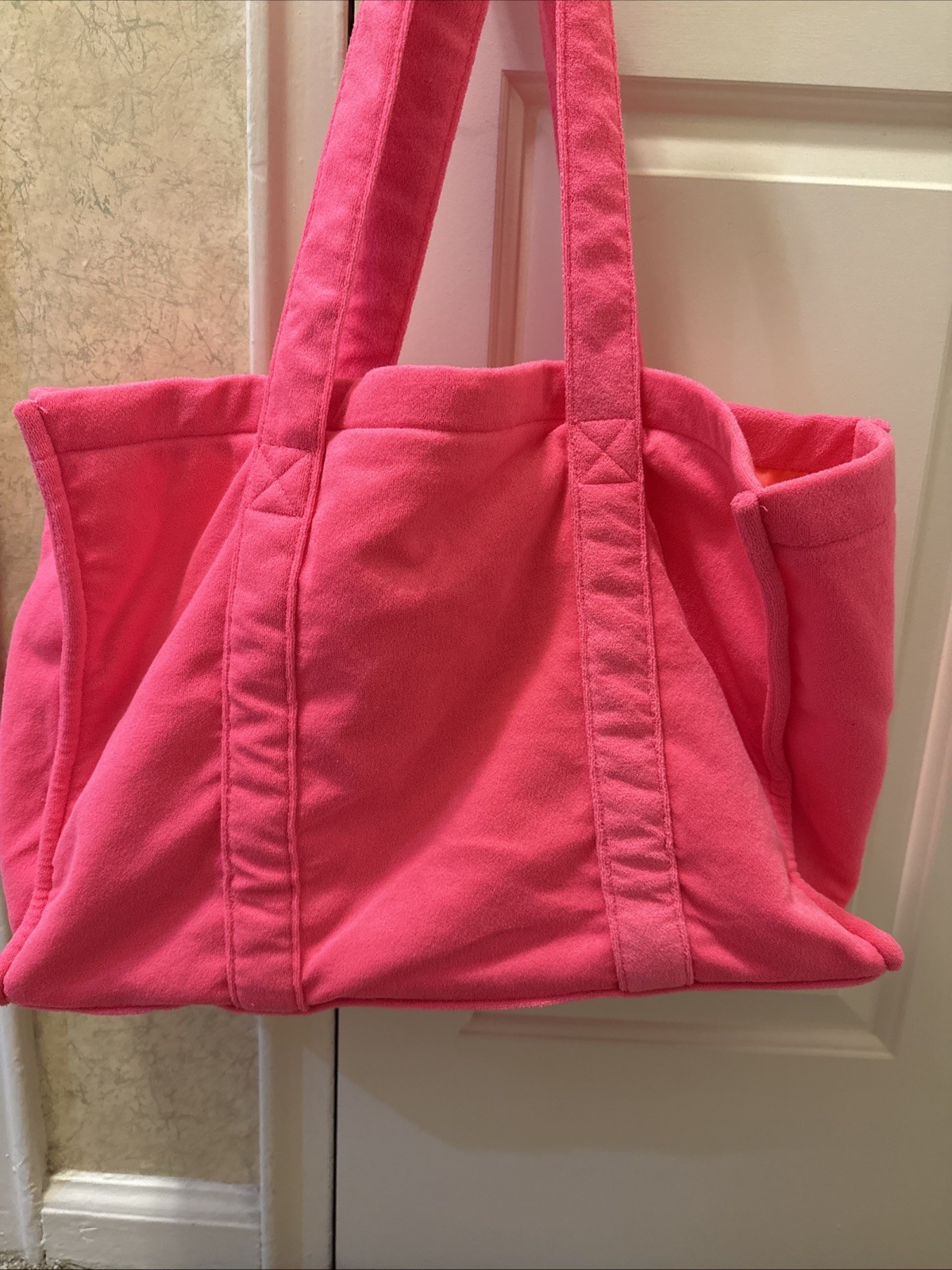 Lane Bryant Fuschia Pink Terry Cloth Tote Bag-NWOT