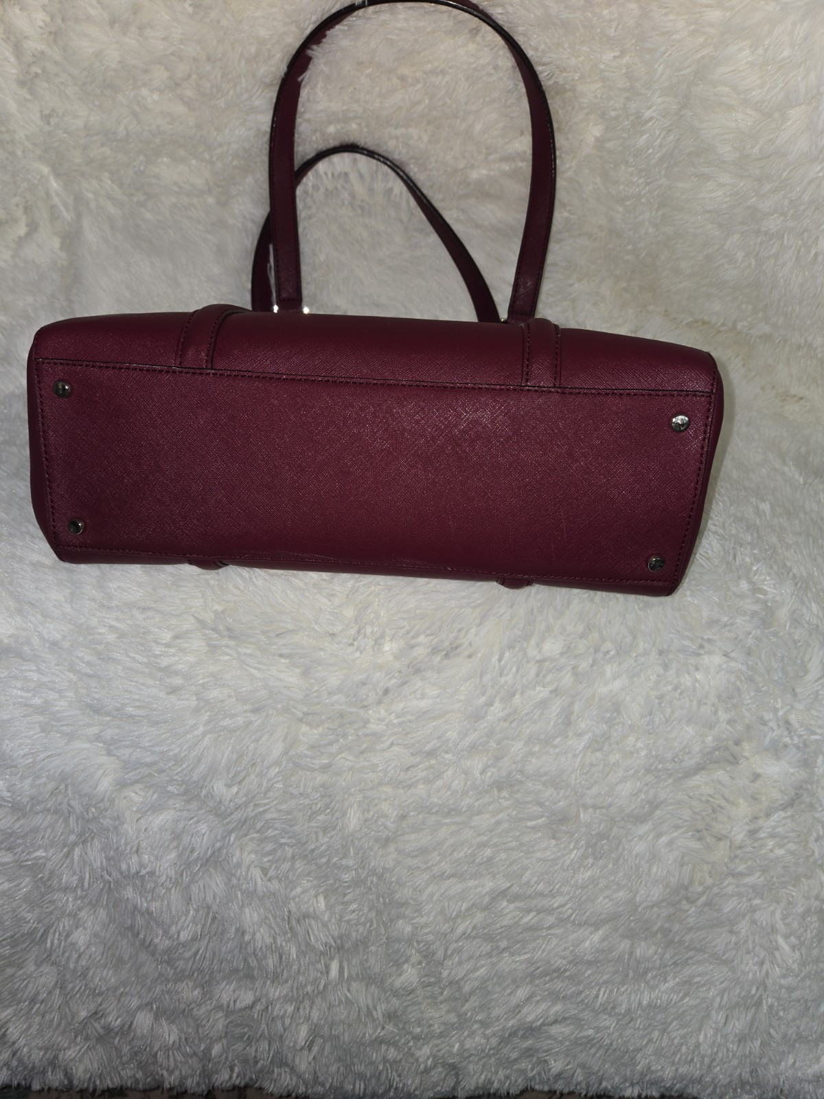 kate spade new york Burgundy Saffiano Satchel Zip Gold Hardware Inner Pockets