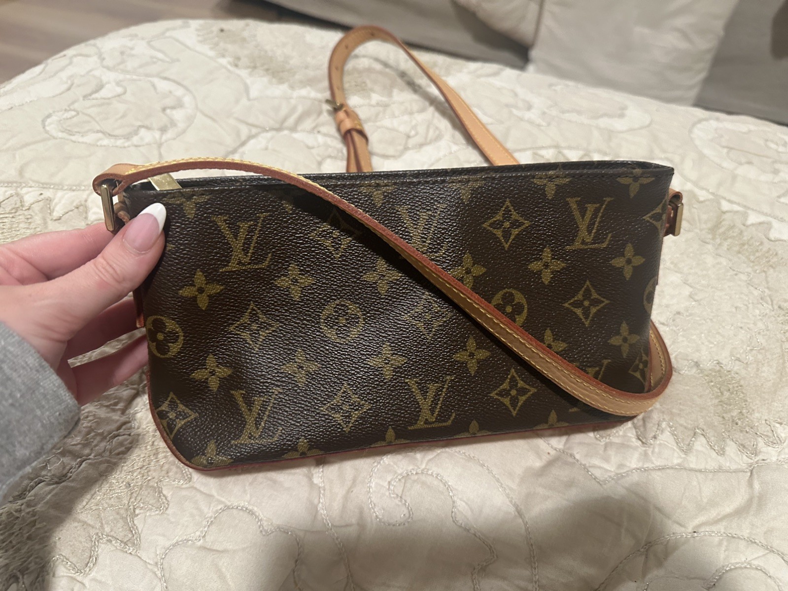 LOUIS VUITTON Trotter Shoulder crossbody Bag M51240 Monogram leather Brown Used