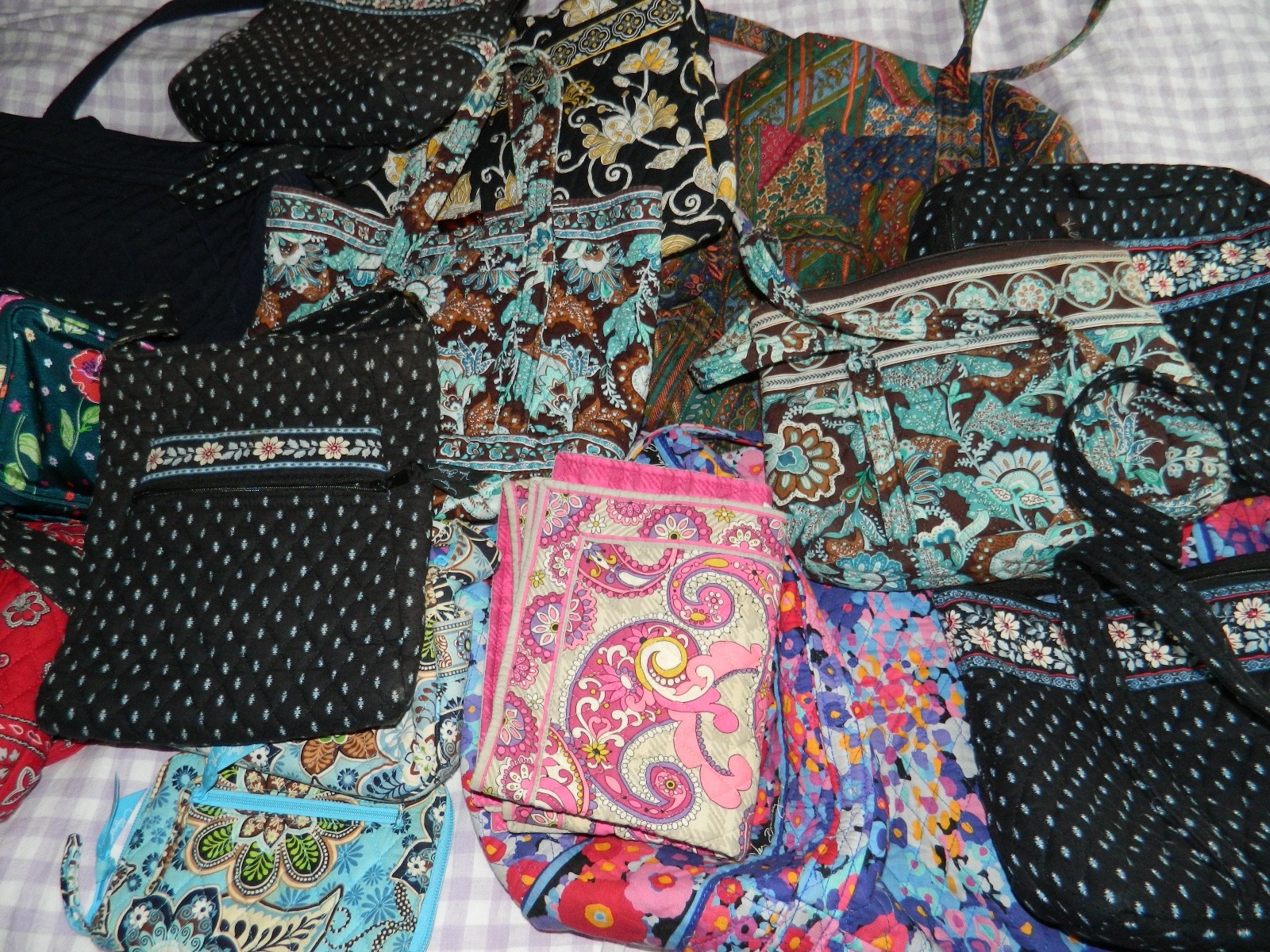 LARGE Vera Bradley Lot-16 Items Bags, Purses, Totes, Duffels, Wallets, and more!