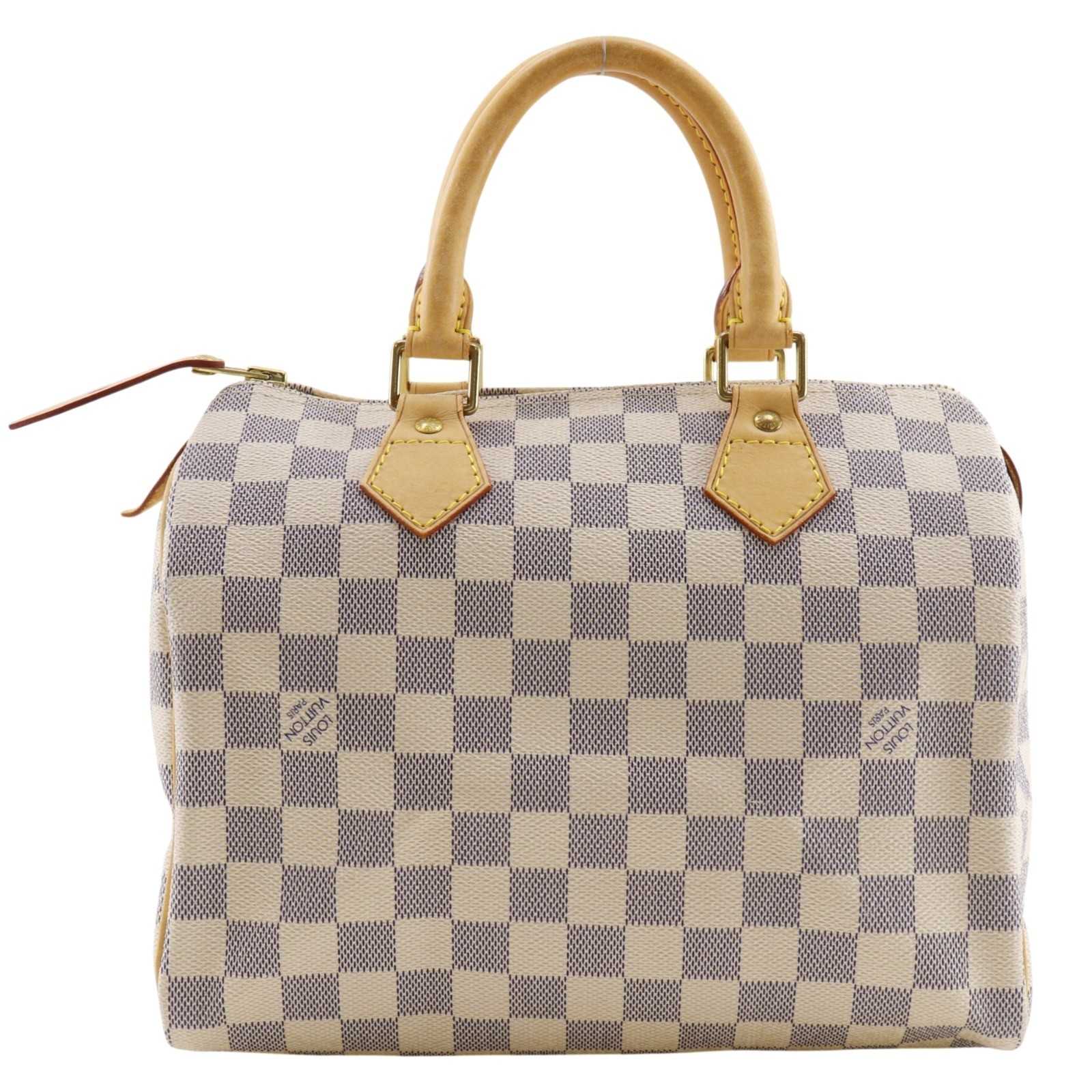 LOUIS VUITTON Speedy 25 Handbag N41371 White Damier Azur Canvas Women
