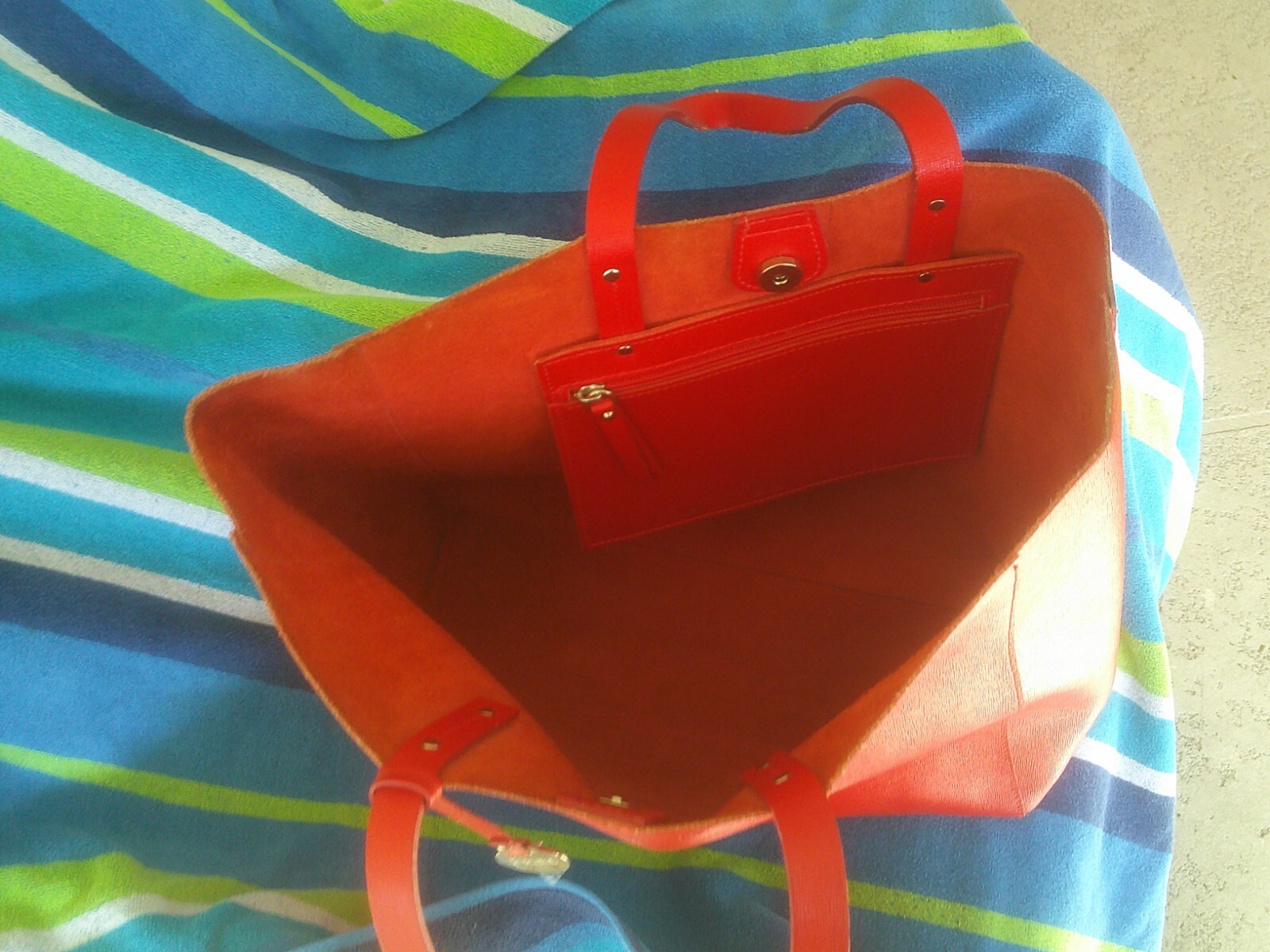 Fiore Red Leather Large Tote Hobo Handbag Shoulder Purse Made in Italy 14″ x 15”
