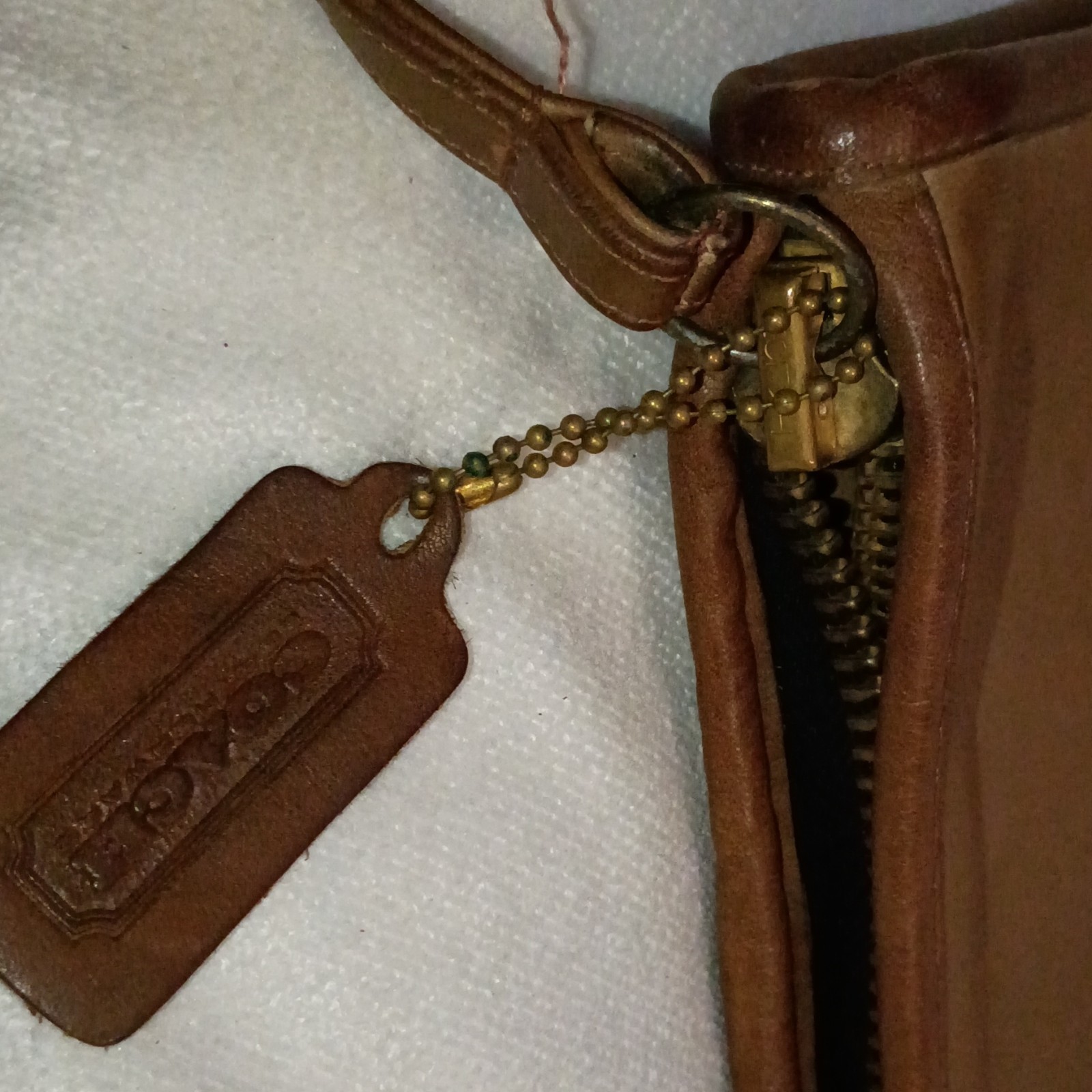 Coach Bonnie Cashin 1970s Brown Zip Wristlet Pouch Clutch Inner Pockets