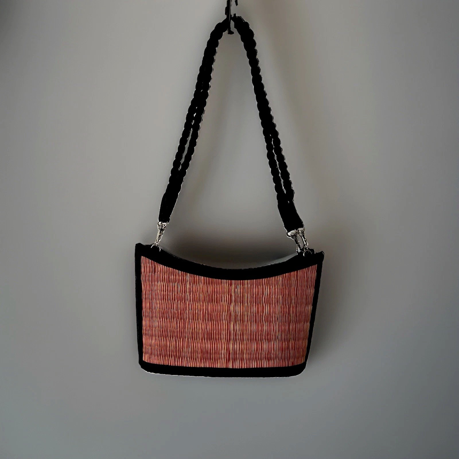 Baskets Of Cambodian Handmade Straw Weave Scoop Purse Eco Friendly Shoulder Bag