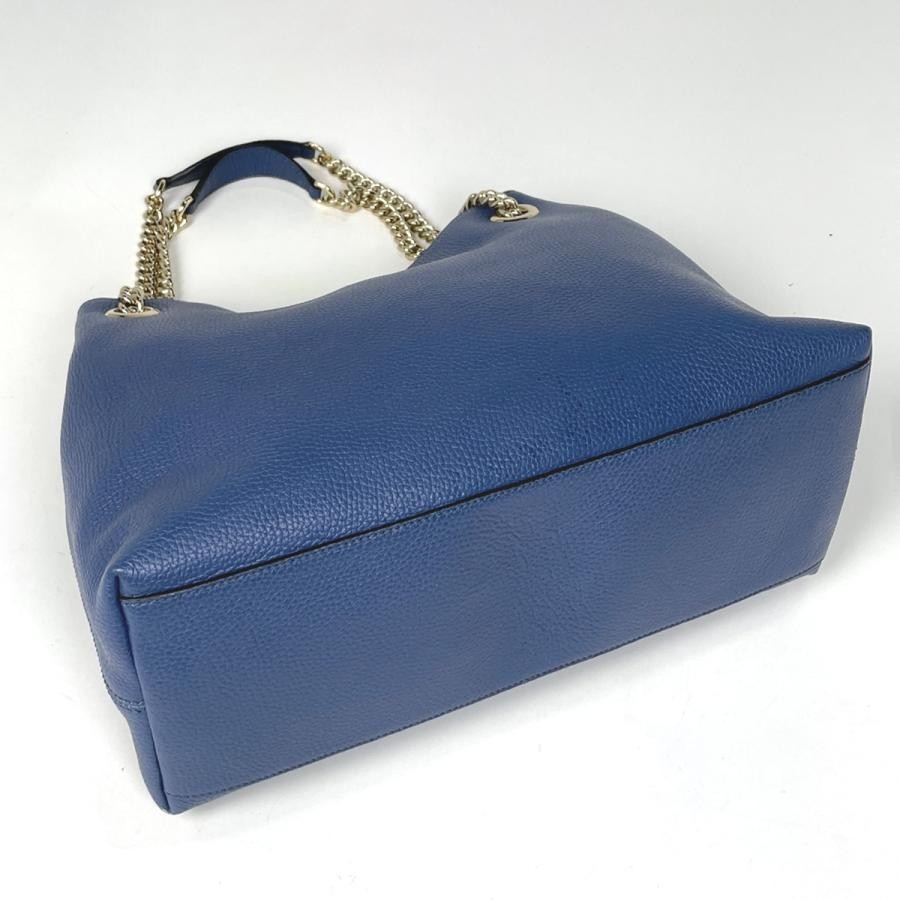 Gucci Interlocking G Leather Blue Shoulder Bag 536196 #BS4068