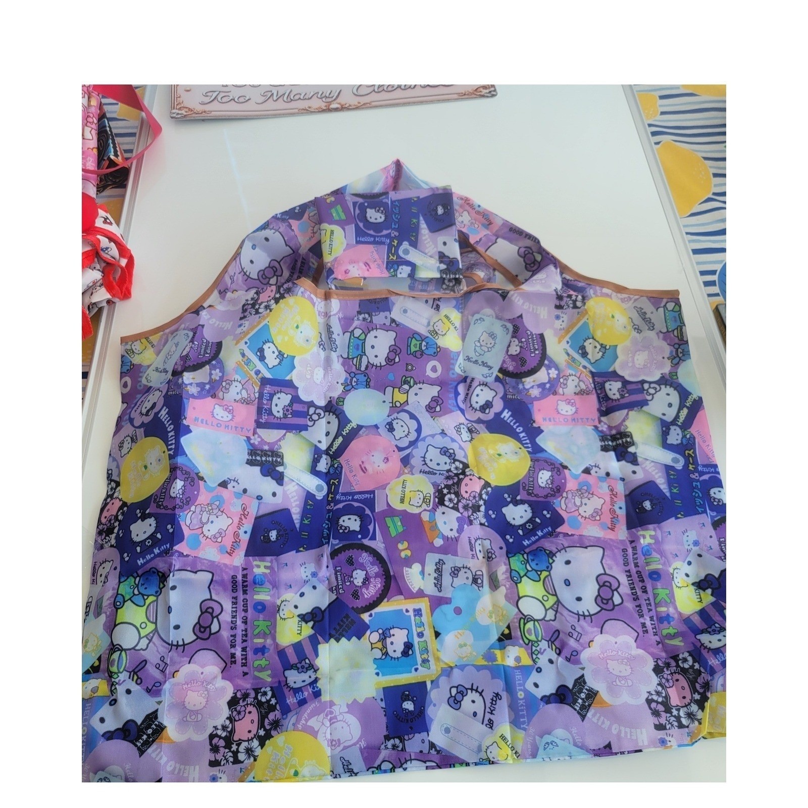 Sanrio Hello Kitty Reusable Shopping Bag Purple Collage Print Foldable Tote
