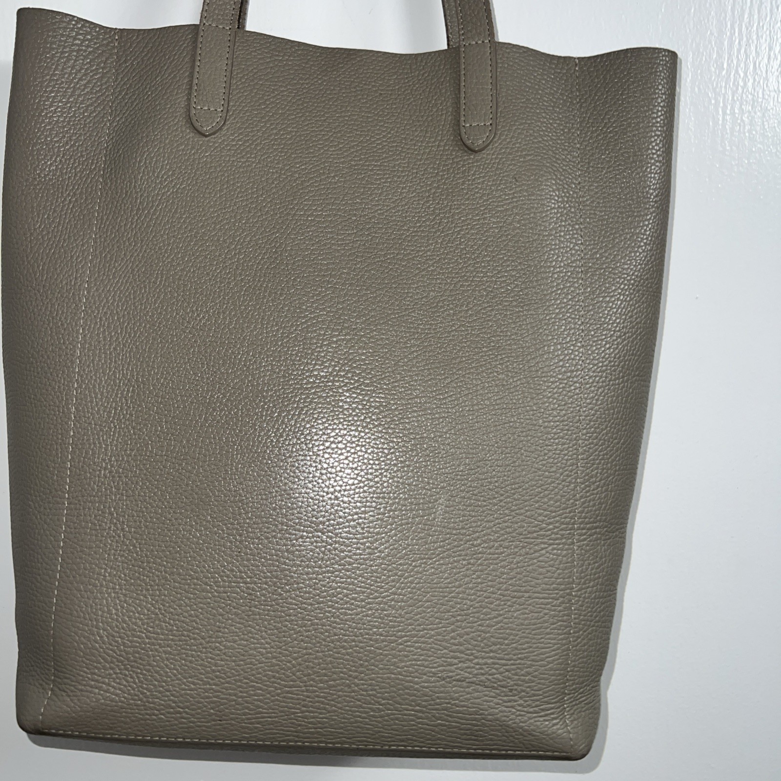 Cuyana Structured Tote large classic Easy bag leather structured pebble Stone
