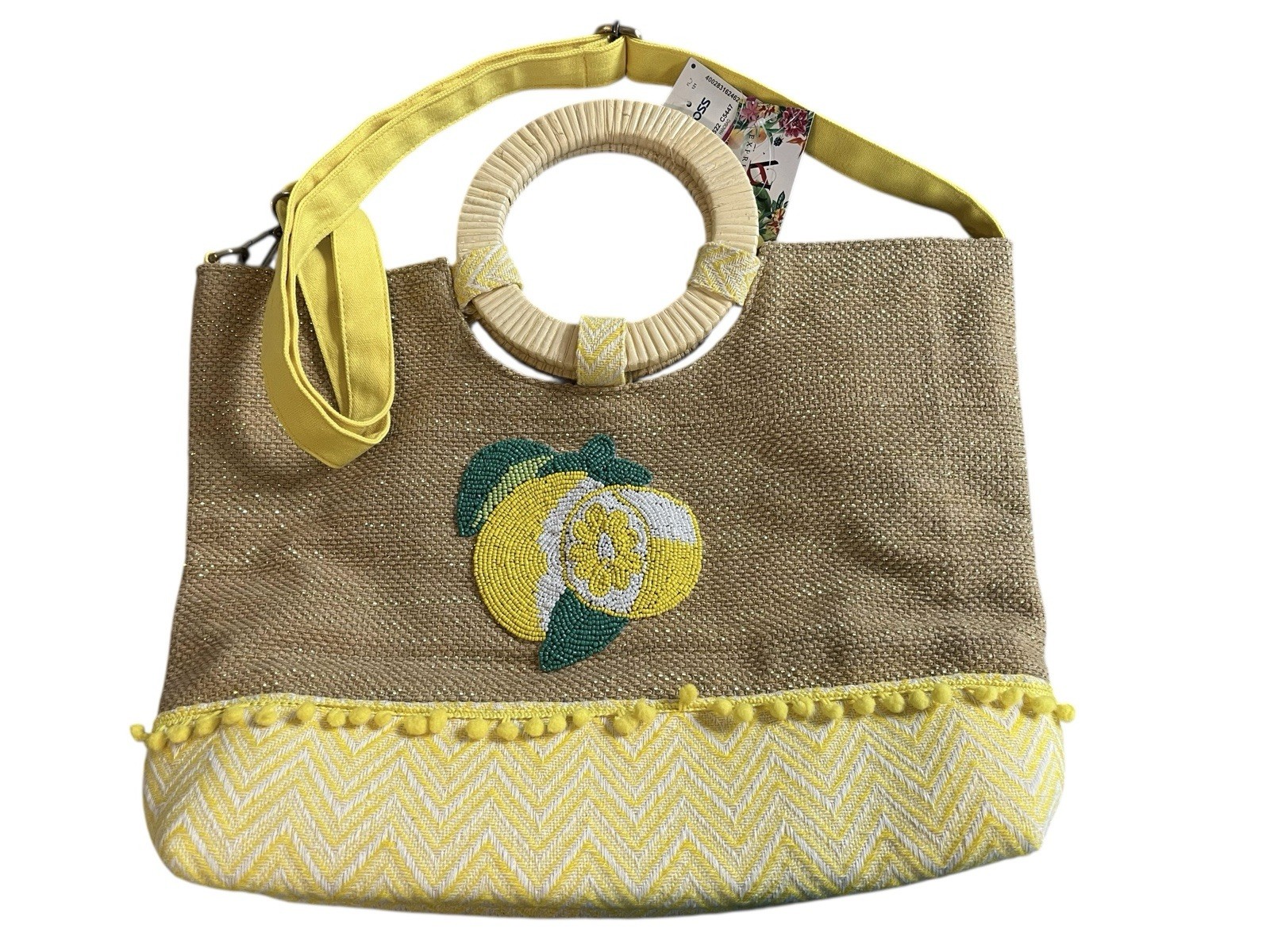 Express Edit Unique Ladies Handbag. Yellow 17×12 New