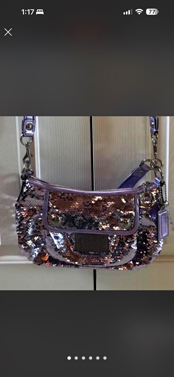 RARE VINTAGE Coach Poppy Groovy Sequin Bag in Lilac MINT condition