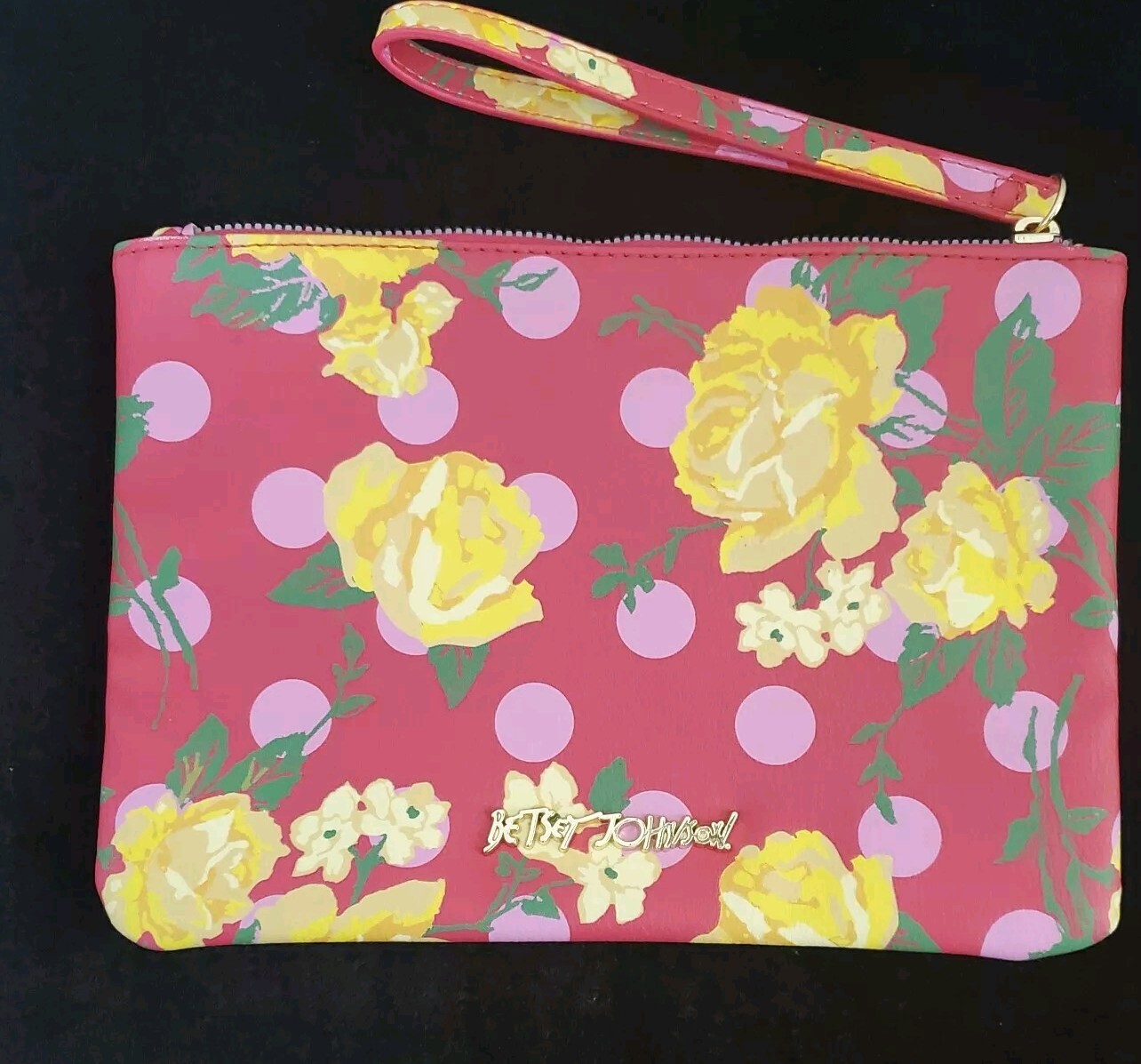 Betsey Johnson Floral Positive Mind Wristlet Pouch