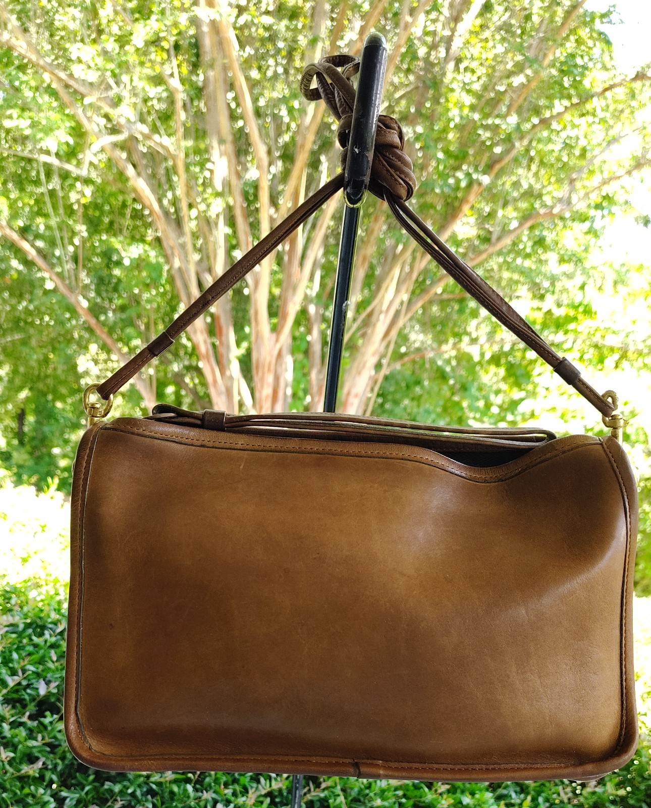 Coach Vintage Pre Serial Number Cashin British Tan Leather Basic Bag Made In NYC