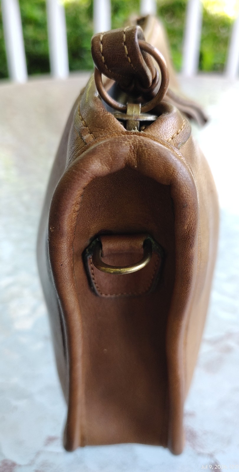 Coach Vintage Pre Serial Number Cashin British Tan Leather Basic Bag Made In NYC