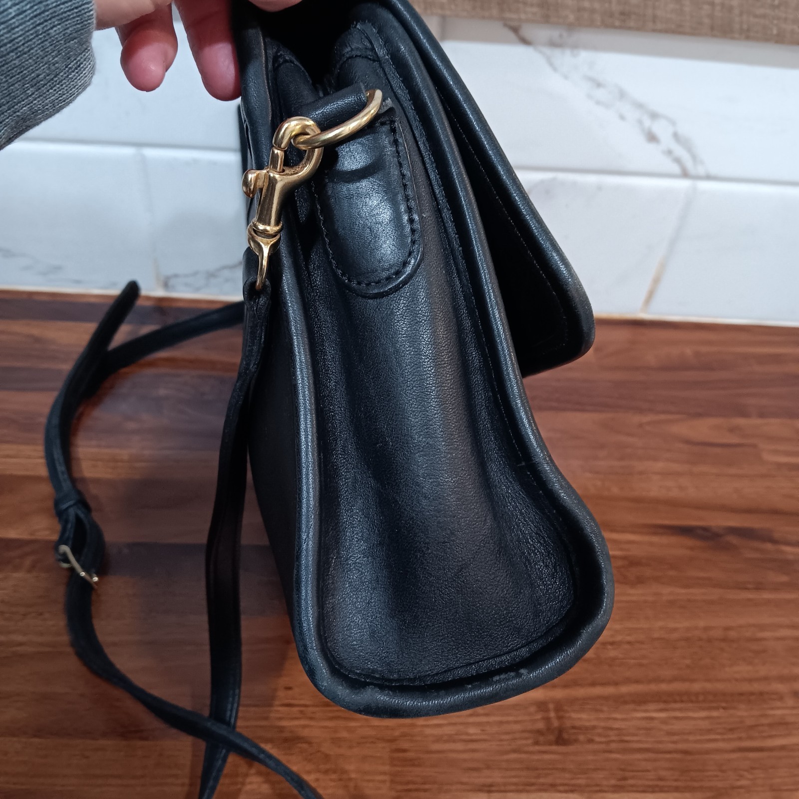 Vintage Black COACH #9870 COURT Bag