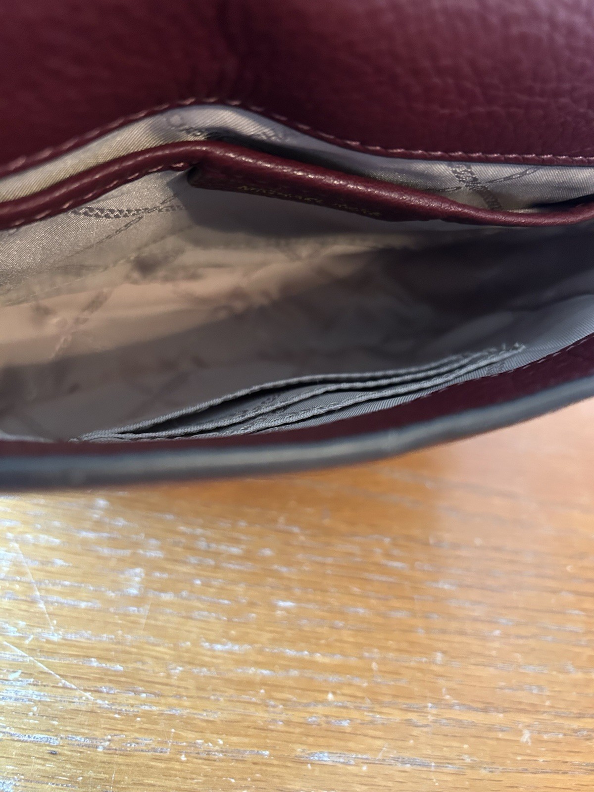Michael Kors Tulip/Burgundy Colorblock Mott Pebbled Leather Purse-ADORABLE