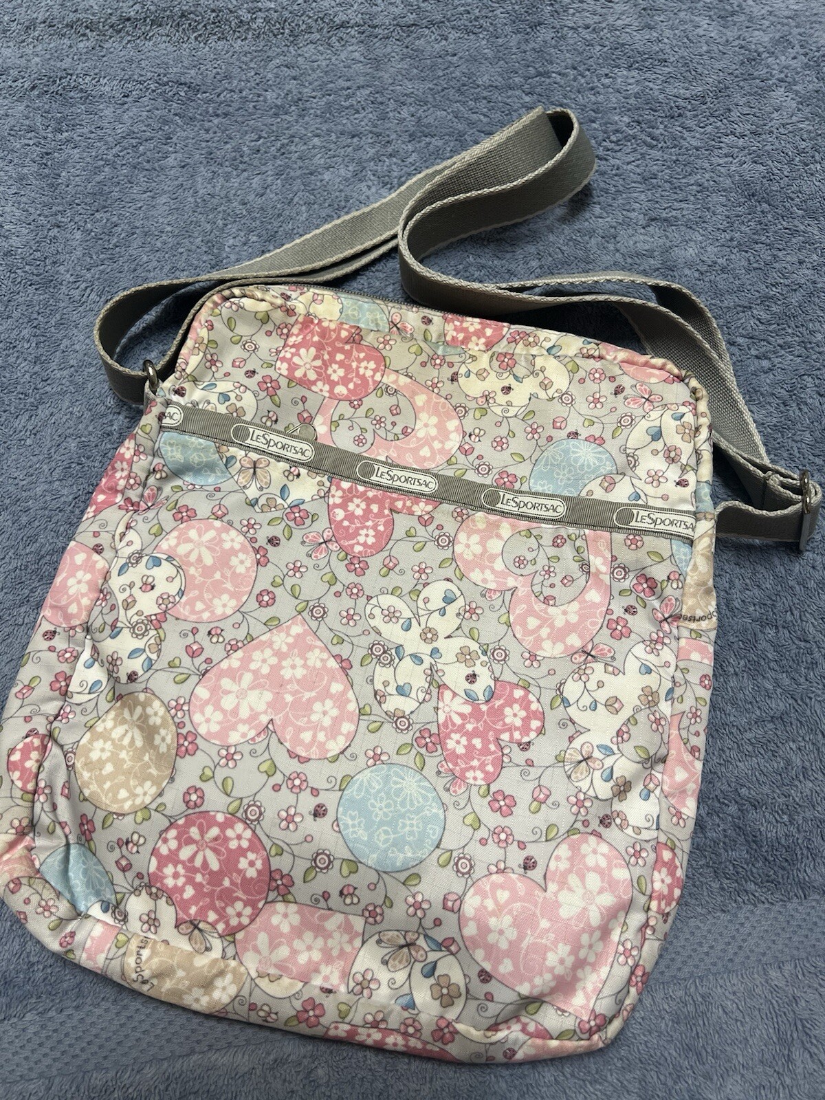 Lesportsac Crossbody Heart Patch Bag 10” X 9” X 1.25”