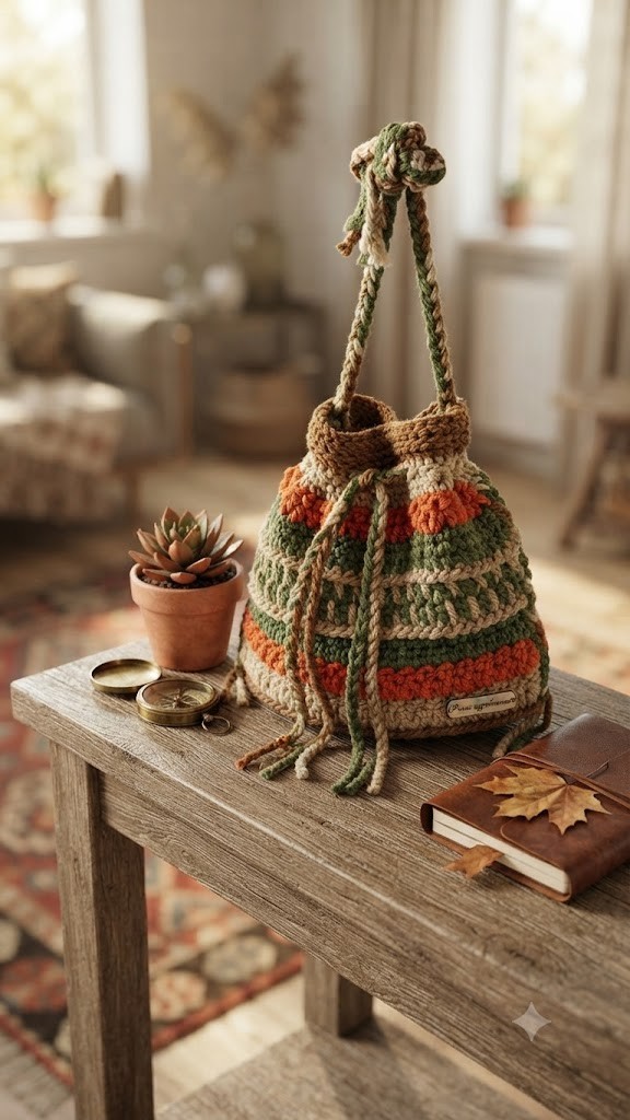 Veneta Brooke Colorful Crochet Shoulder Bag, Vibrant Knitted Design
