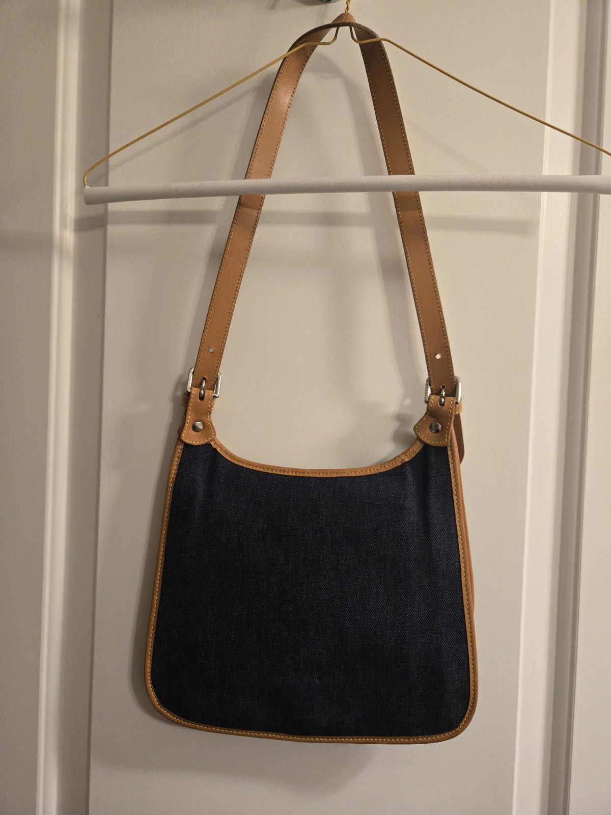 Dooney Bourke Vintage TD38 SD Denim Sling Blue Shoulder Bag Purse Handbag