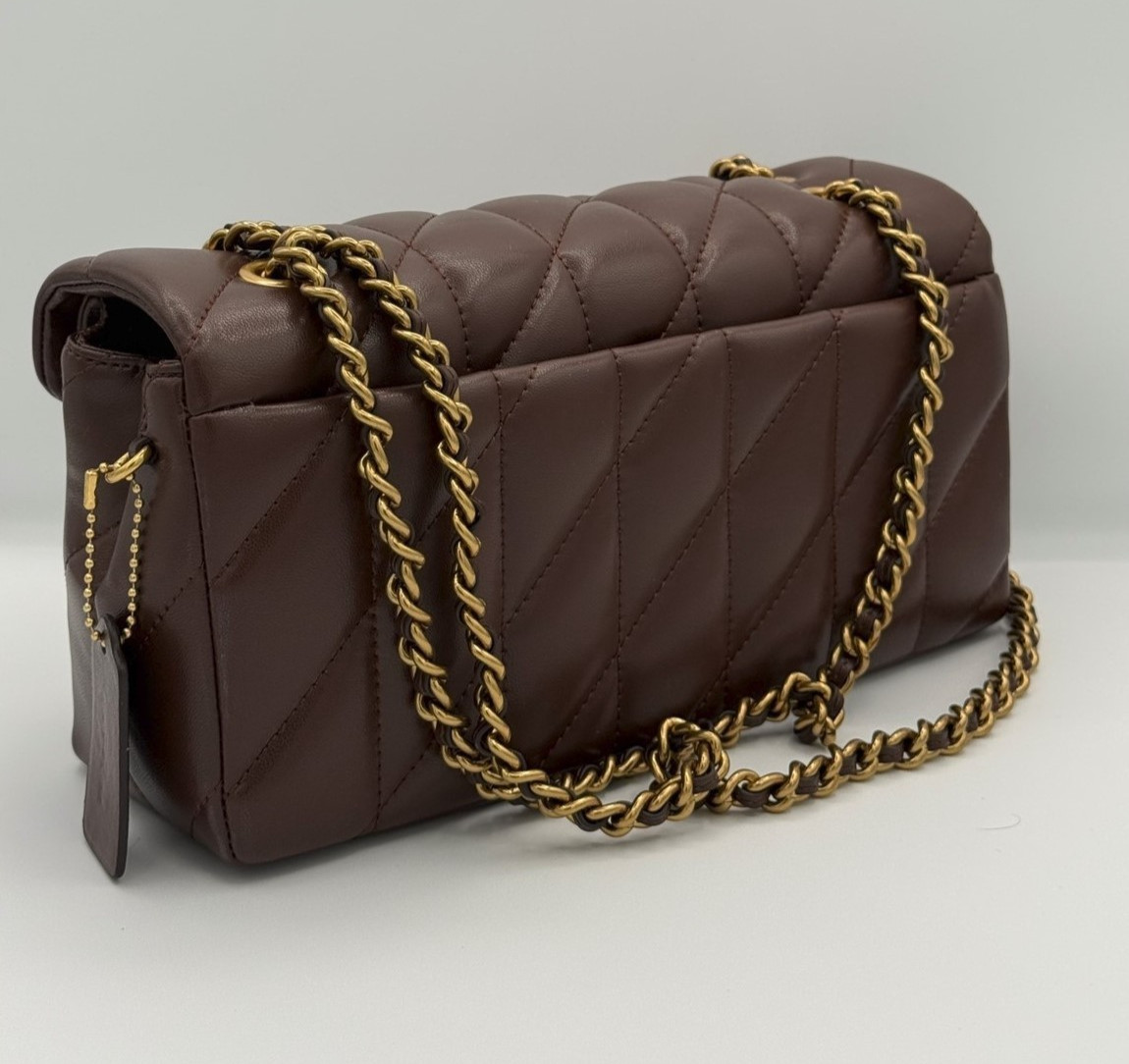 Coach Pillow Tabby 26 Shoulder Women Bag Maple Brown Quilted Nappa Leather NWOT