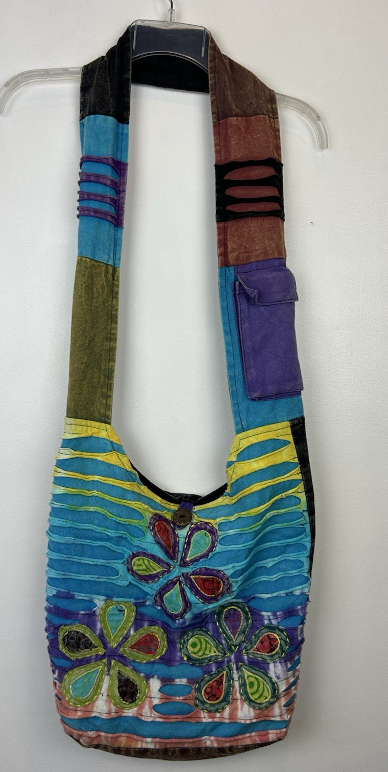 KC Nepal Boho Hippie Crossbody Shoulder Bag Purse Patchwork Floral