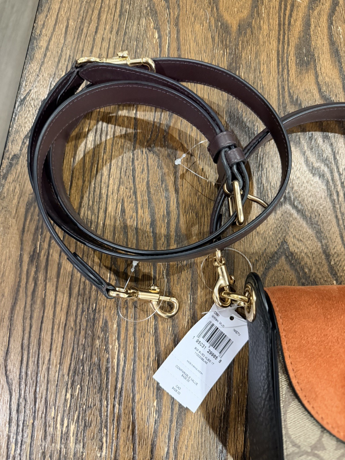 NWT Coach Kleo Shoulder Bag 17 In Signature Canvas smooth leather and suede $425