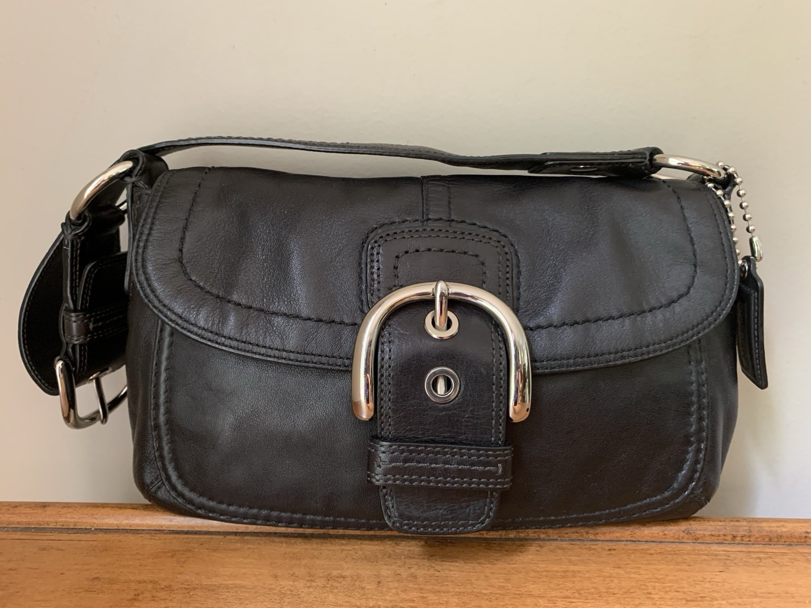 Coach Leather Black Vintage SOHO Shoulder Bag Y2K F13105