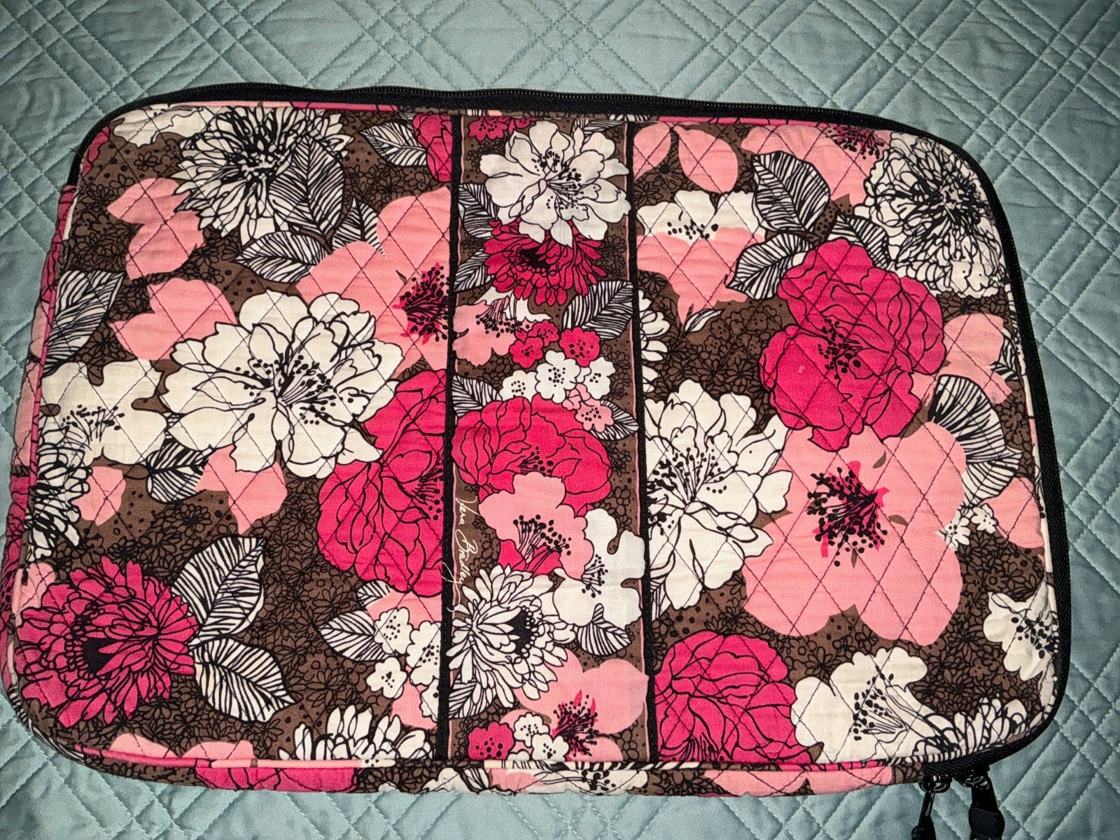 ? Vera Bradley English Rose Floral Laptop Sleeve Case 17” Computer Zipper Bag?