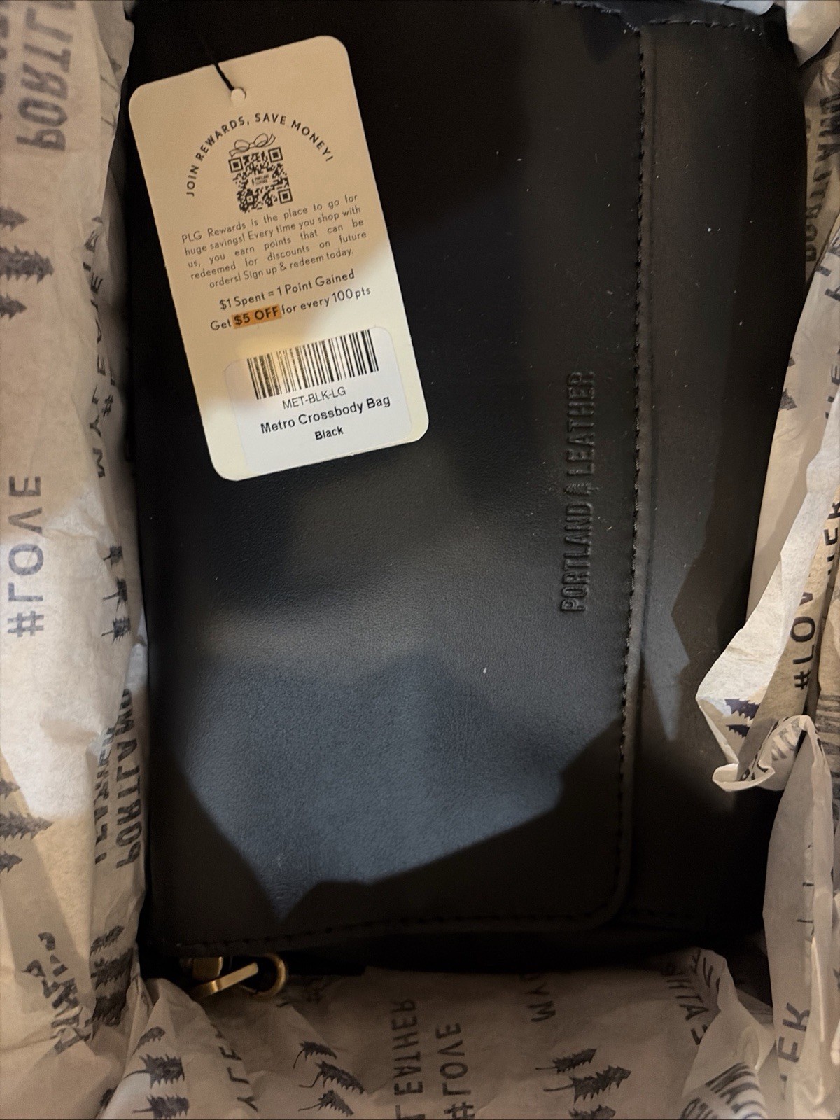 Portland Leather Goods Medium Metro Crossbody In Black NEW Bag