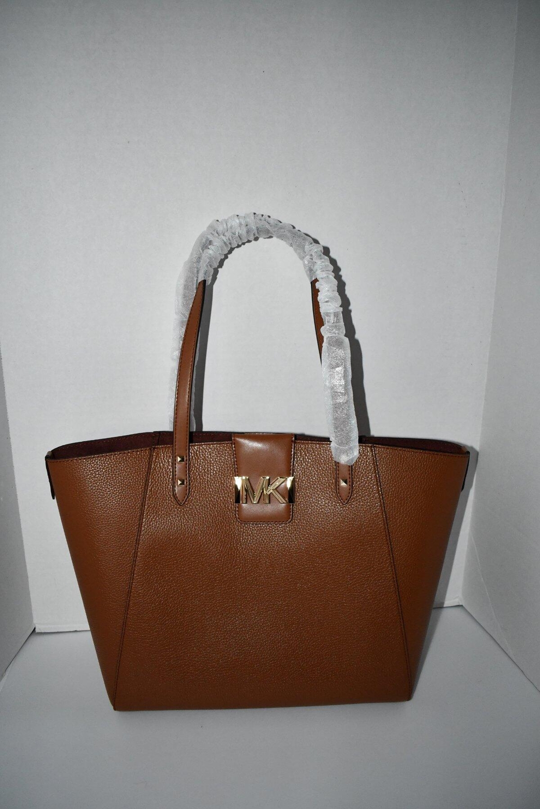 Michael Kors Karlie Pebble Embossed Leather Large Tote in Luggage #30S2GCDT3L NW