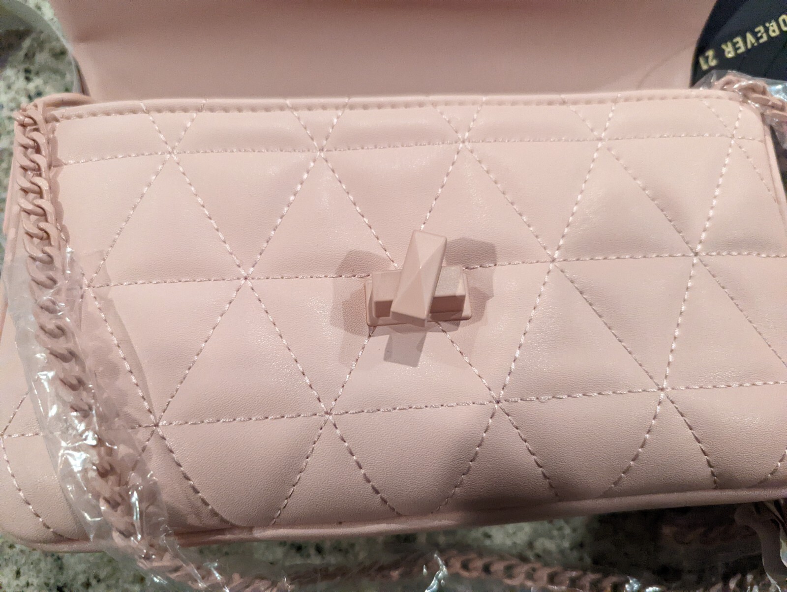 Forever 21 Pink Quilted Crossbody Bag handbag NWT