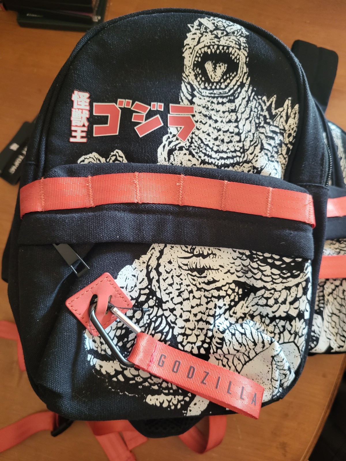 Godzilla CARABINER Sling Bag Small Shoulder Pack Backpack Bioworld Black Red