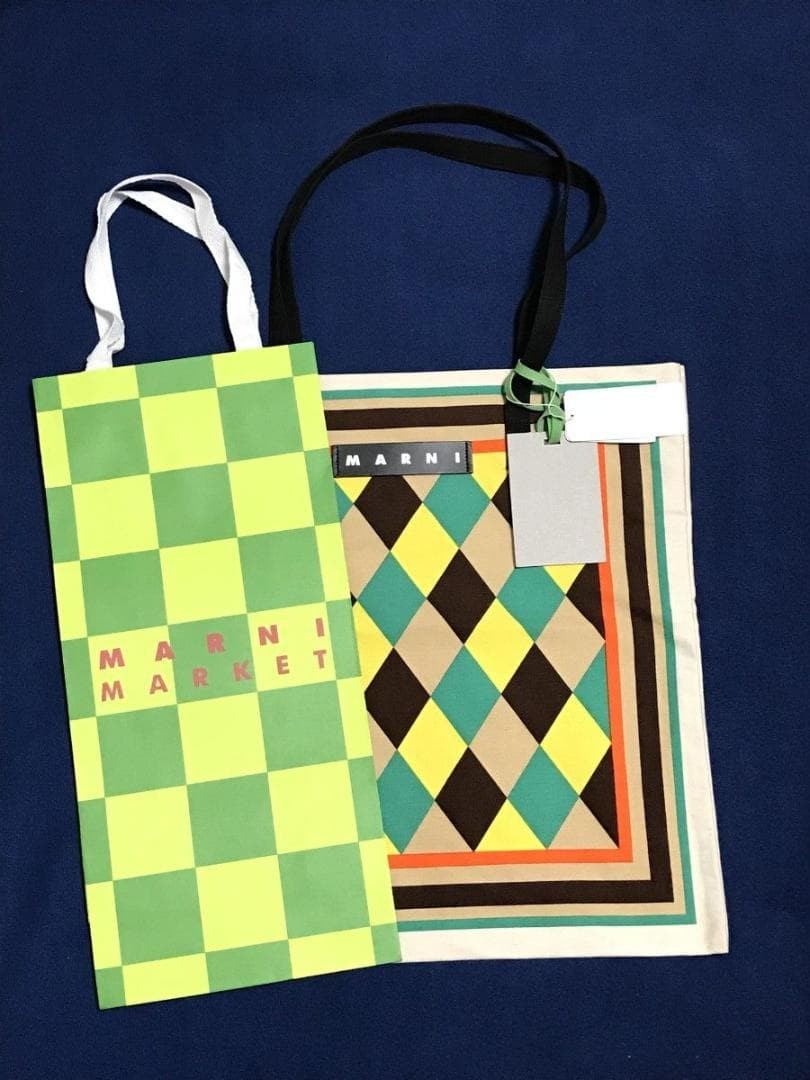 [NWT] Marni bandana tote bag, brand new, gold-brown, MARNI MARKET Made in JAPAN