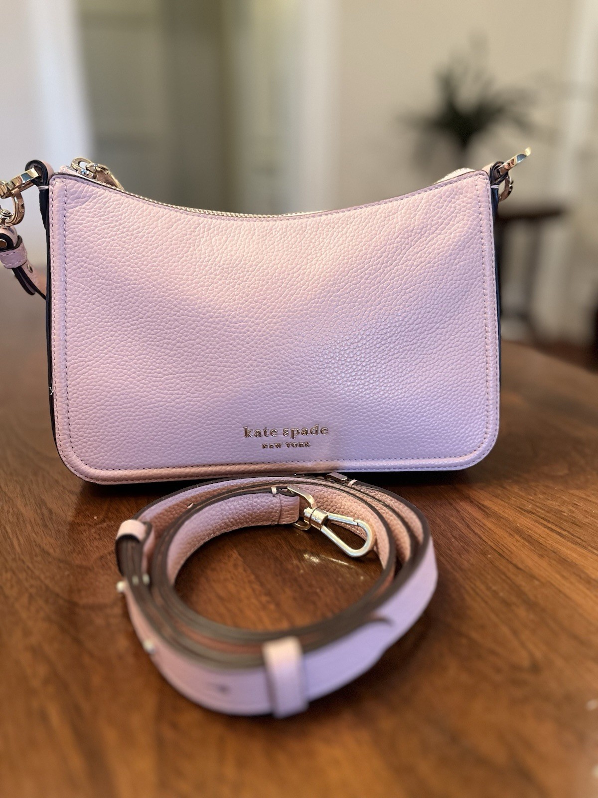 Kate Spade Hudson Convertible Crossbody in Pink Pebbled Leather