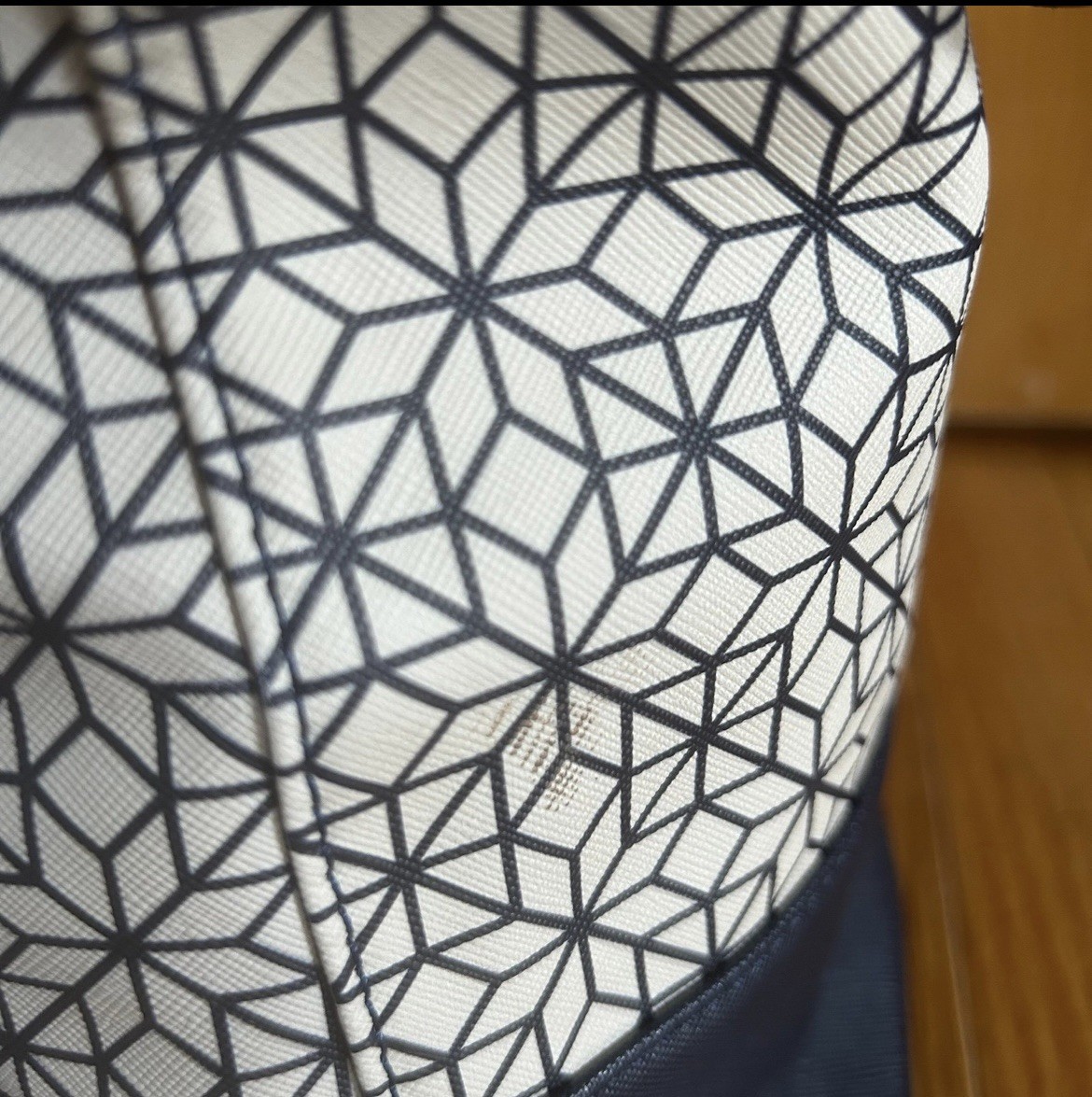 OSFM Tote beach bag blue & cream Geometric Pattern, purse Bag 17x10x5.5