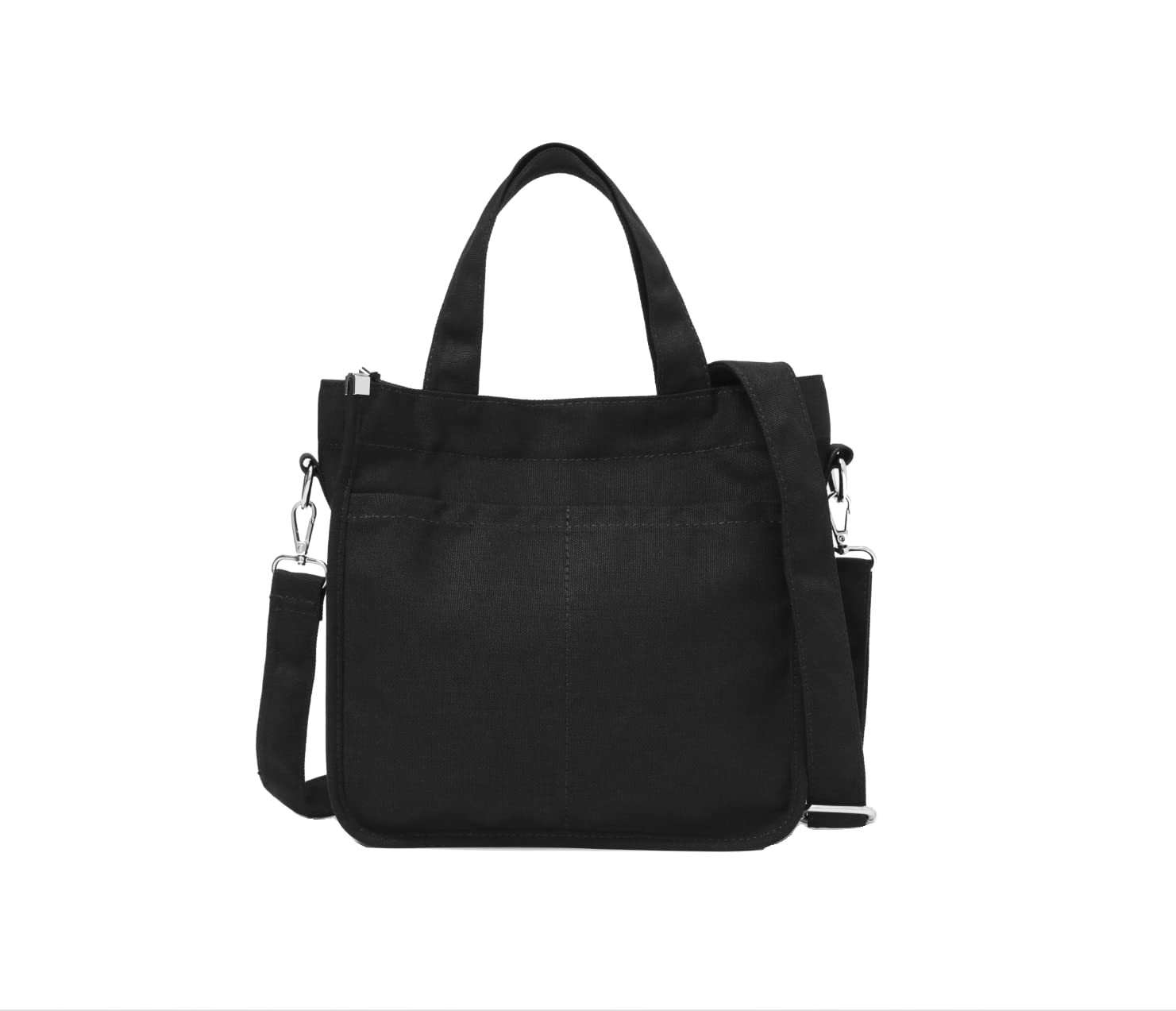Jeelow Small Canvas Tote Handbag Shoulder Crossbody Bag Purse With Zipper &