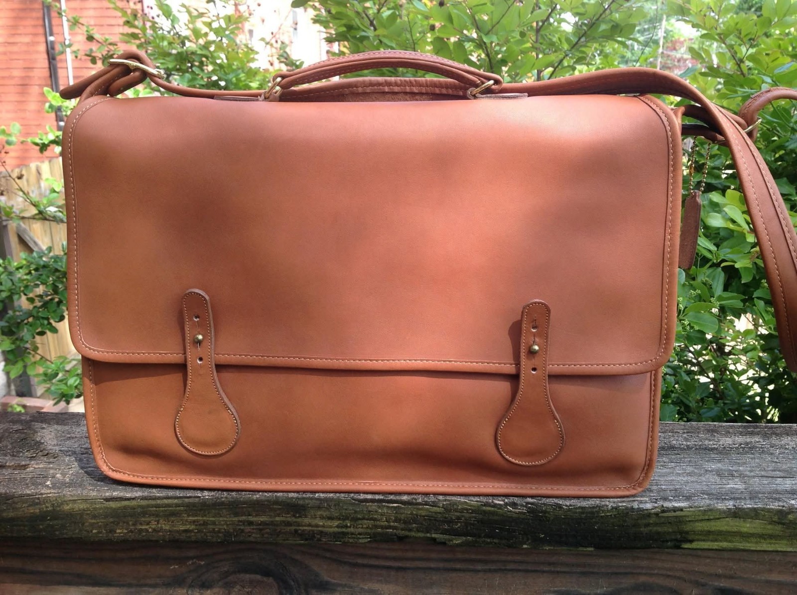 Rare Brittish Tan Vintage COACH Briefcase, 1970s NYC Pre- Serial Number