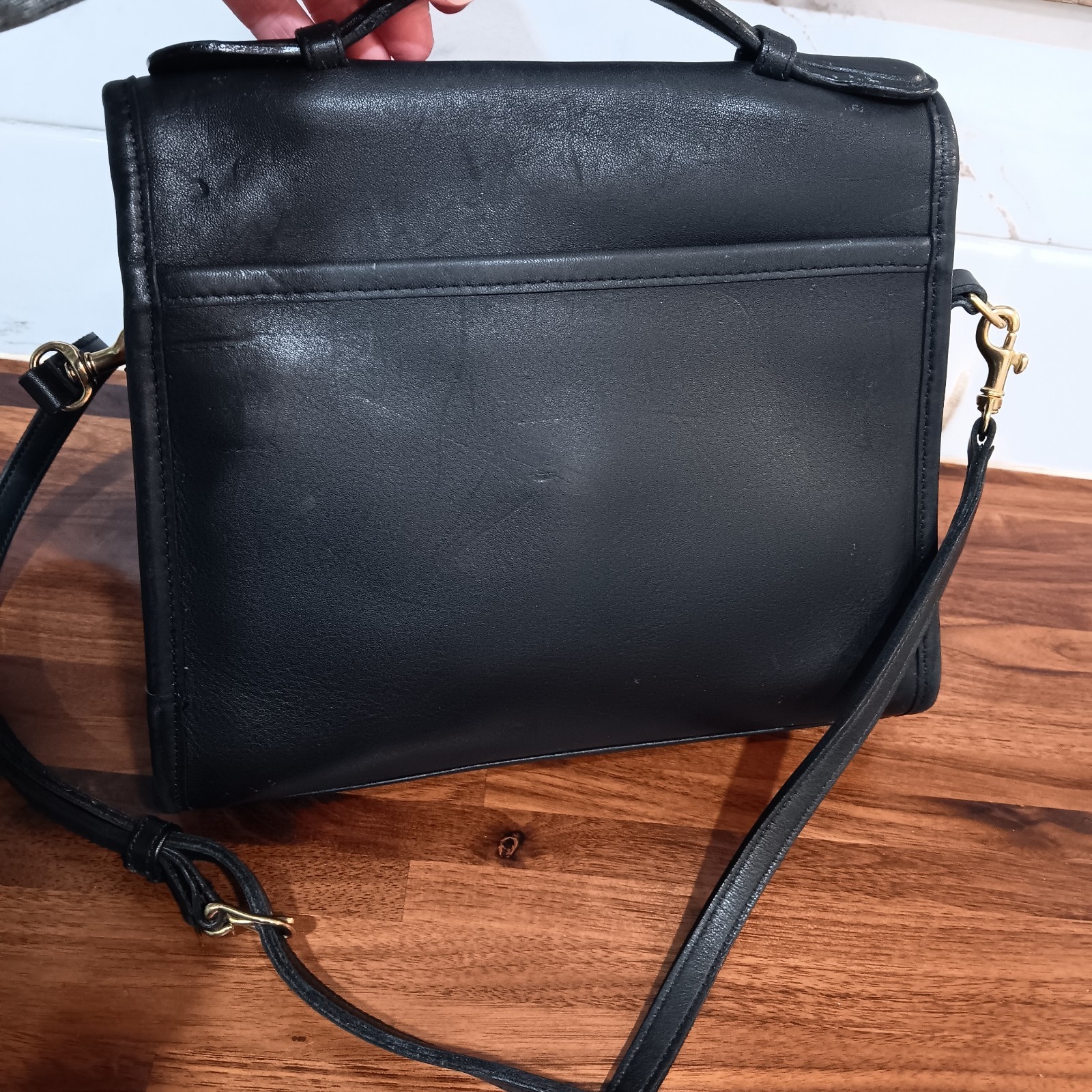 Vintage Black COACH #9870 COURT Bag