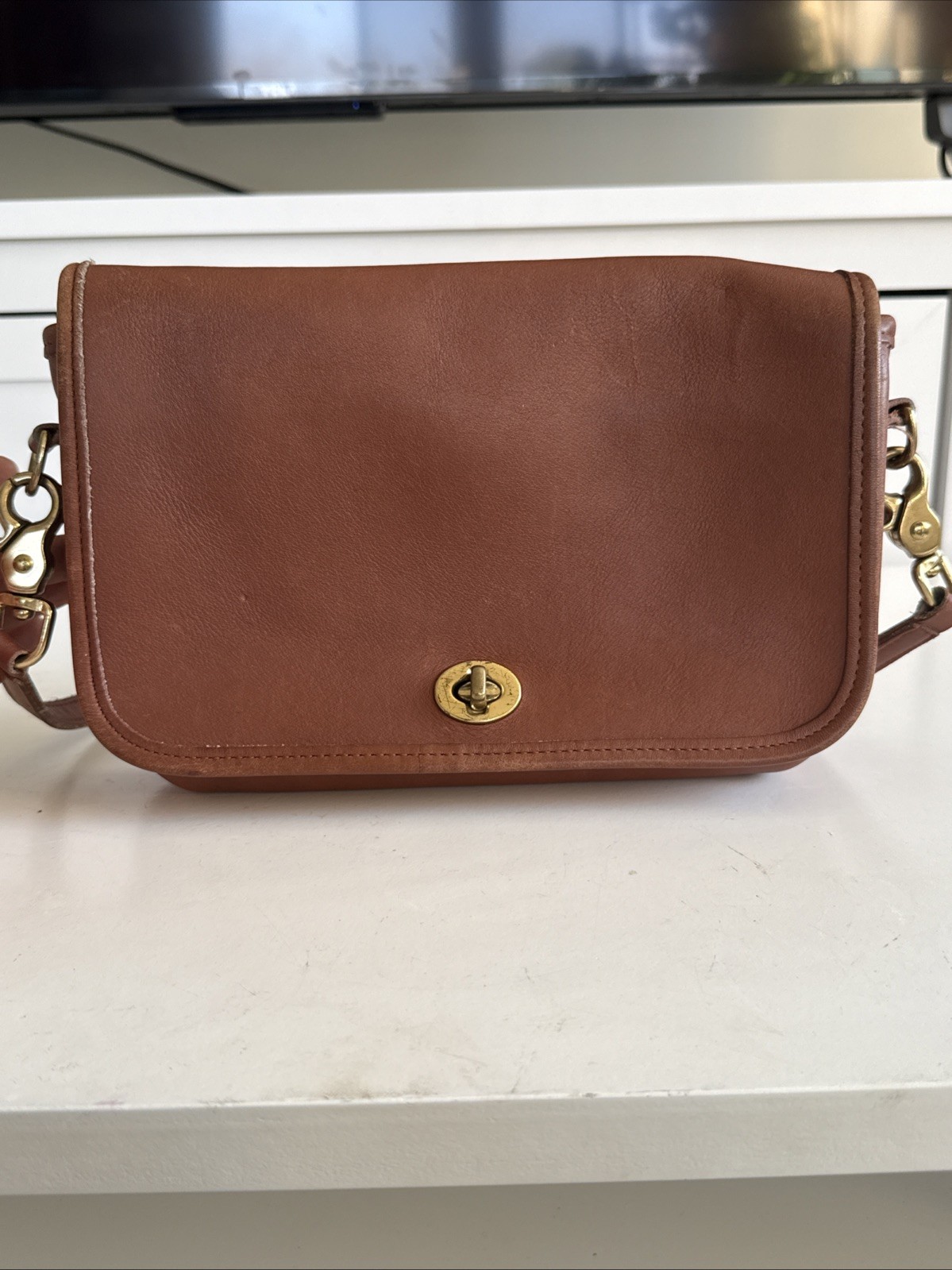 Coach Vintage British Tan Made In The United States Crossbody 1970’s Leather Bag