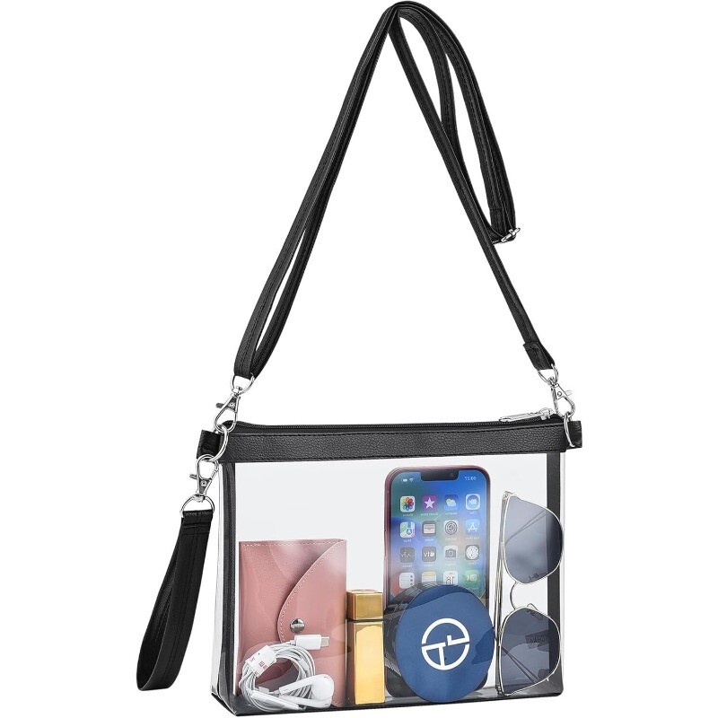 Stadium Approved Clear Bag for Women Men Work Concert Football Crossbody Bags